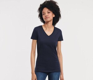 Russell RU103F - Bio-T-Shirt von Frauen mit V-Ausschnitt