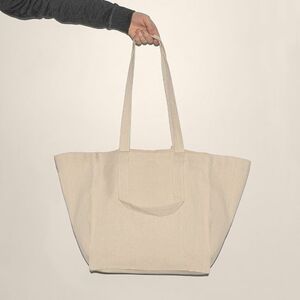 EgotierPro 53004 - Strandtasche Naturcanvas 220 gr/m² mit Kordelzug BAY